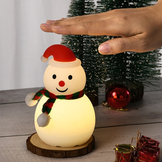 Christmas Snowman Night Light Silicone Bluetooth Audio Small Night Lamp